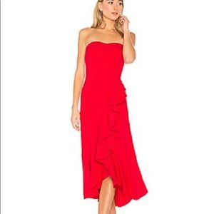 Amanda Uprichard red strapless dress